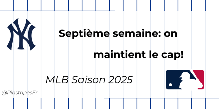 Saison 2025 – Semaine 7: on maintient le cap!