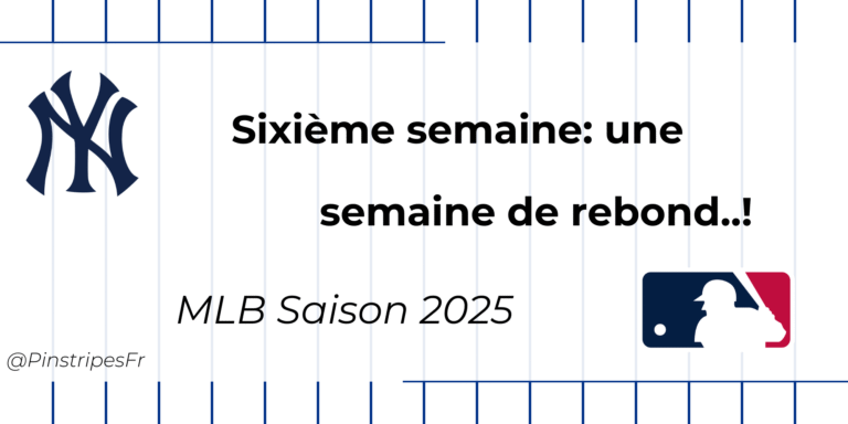 Saison 2025 – Semaine 6: une semaine de rebond..!