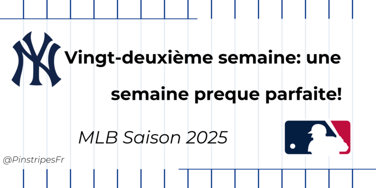Saison 2025 – Semaine 22: une semaine presque parfaite!